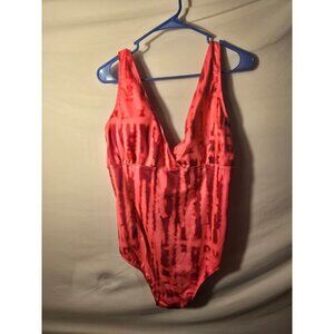 Bleu Ice Hot Pink One Piece Tank Swimsuit Womens Plus‎ Size 1X Vneck 18w 20W